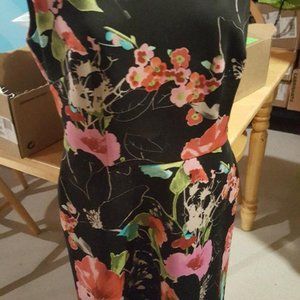 Black floral print dress